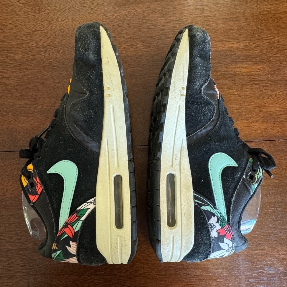 Nike Air Max 1 Aloha Sneakers 528898-003 Black Colorful Suede RARE | US 7.5 - Picture 7 of 11